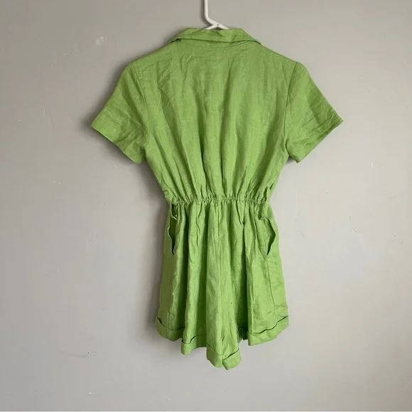SEEK The Label Lime Green Linen Romper – Women’s Size S - Picture 4 of 4